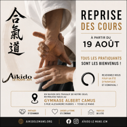 Reprise des cours d’Aïkido au Mans à partir du 19 août